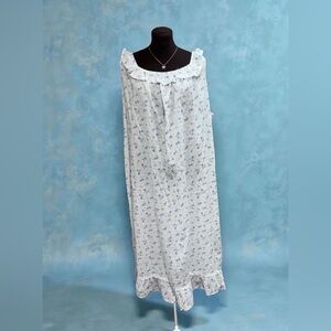 NWT $78 Eileen West 100% Cotton Lawn Ballet Long Nightgown Sleeveless Sz 2X